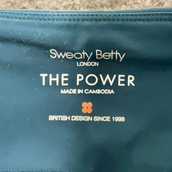 Sweaty Betty Power Mesh Leggings Teal Beetle Blue Size S Small Short Yoga Sporty - Picture 5 of 9